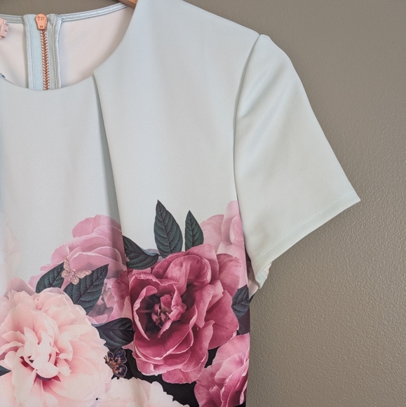 Ted Baker London Wilmana Rose Floral Dress Size 8 - Picture 8 of 8